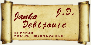 Janko Debljović vizit kartica